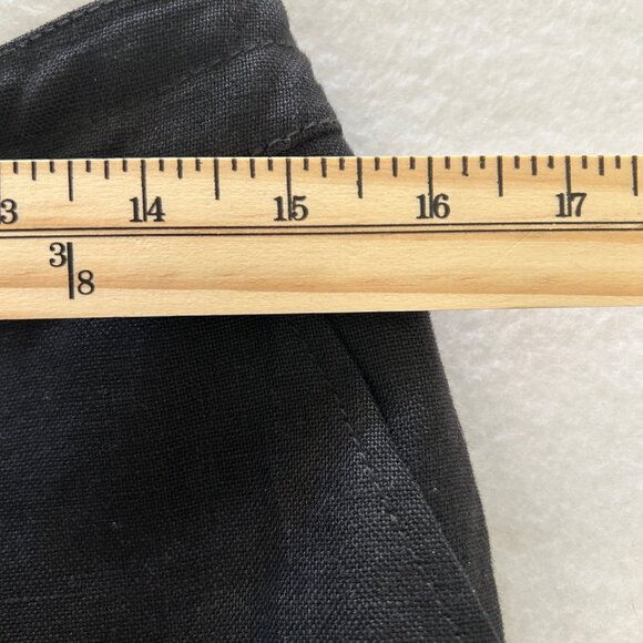 Talbots Heritage Pants Women’s Black Wide Leg Trousers Pure Irish Linen - Picture 6 of 9